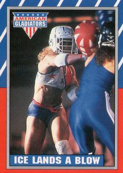 1991 Topps American Gladiators #34 Ice Lands a Blow Front
